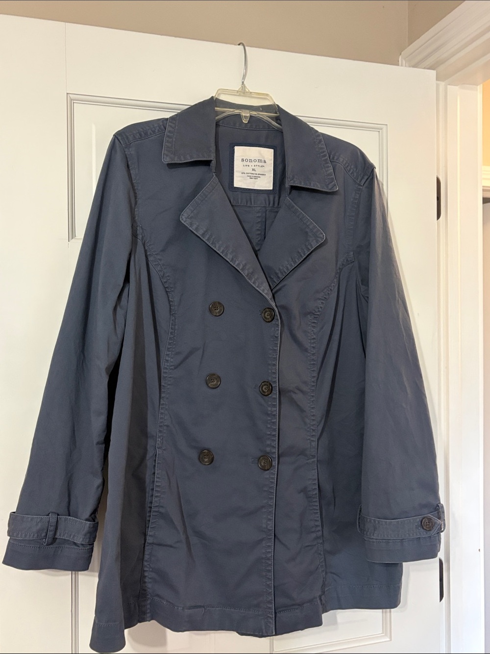 Sonoma Double-Breasted Navy Trench Coat